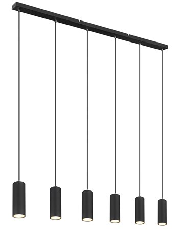 Robby lampada a sospensione metallo nero satinato  6x gu10