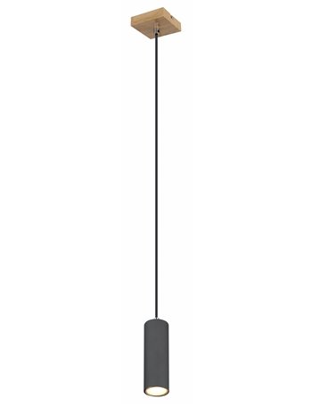 Robby lampada a sospensione metallo effetto legno scuro  1x gu10