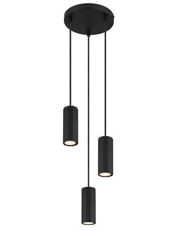 James lampada a sospensione metallo nero satinato  3x gu10