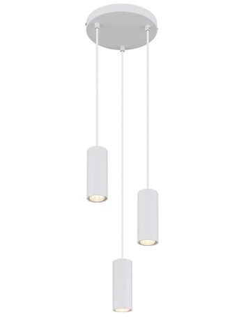 James lampada a sospensione metallo bianco satinato  3x gu10