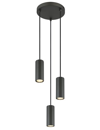 James lampada a sospensione metallo grigio satinato  3x gu10