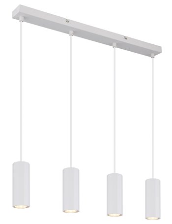 James lampada a sospensione metallo bianco satinato  4x gu10