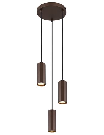 James lampada a sospensione metallo color bronzo satinato  3x gu10