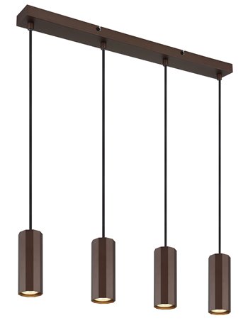 James lampada a sospensione metallo color bronzo satinato  4x gu10