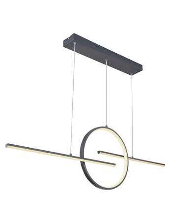 Barral lampada a sospensione metallo grafite  led