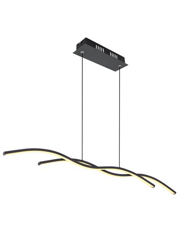 Marius lampada a sospensione metallo nero  led