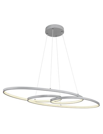 Spira lampada a sospensione metallo color argento satinato  led