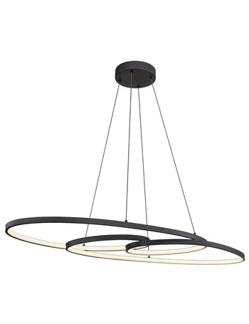 Spira lampada a sospensione metallo nero satinato  led