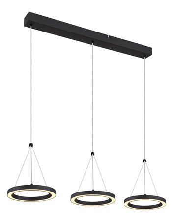 Grenvix lampada a sospensione metallo nero satinato  led
