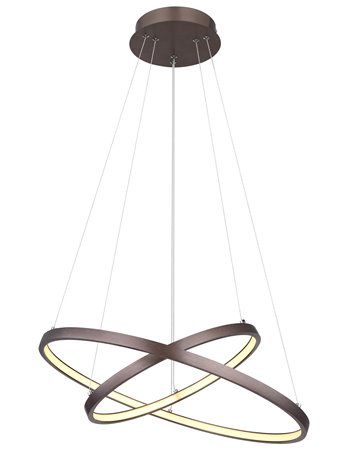 Ralph lampada a sospensione metallo color caffè satinato  led