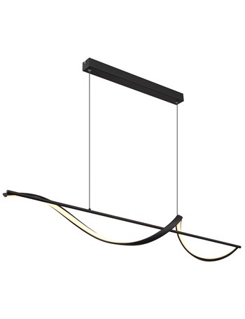 Violino lampada a sospensione metallo nero satinato  led