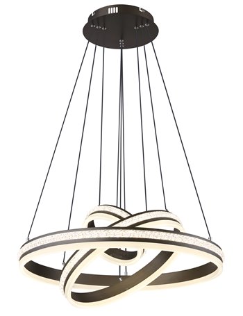 Grouni lampada a sospensione metallo color titanio spazzolato  led
