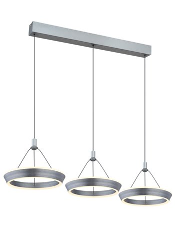 Ferra lampada a sospensione metallo grigio satinato  led
