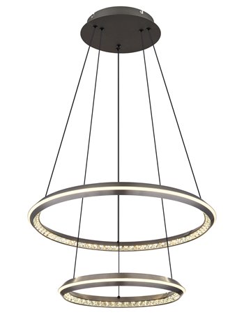 Alaina lampada a sospensione metallo grigio satinato  led