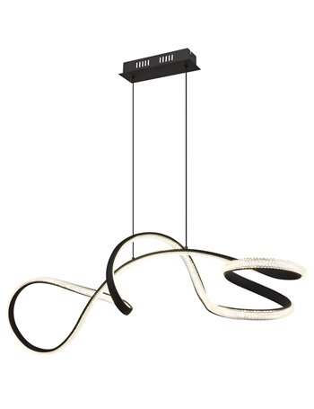 Swirl lampada a sospensione metallo nero satinato  led