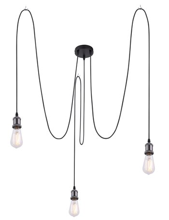 Oliver lampada a sospensione metallo nero  3x e27