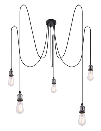 Oliver lampada a sospensione metallo nero  5x e27
