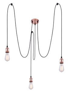 Oliver lampada a sospensione metallo color rame  3x e27