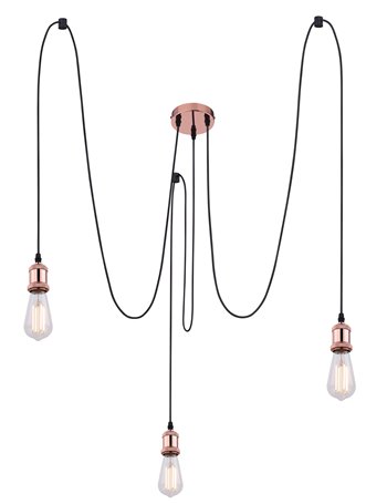 Oliver lampada a sospensione metallo color rame  3x e27