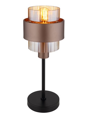Milley lampada da tavolo metallo nero satinato  1x e27