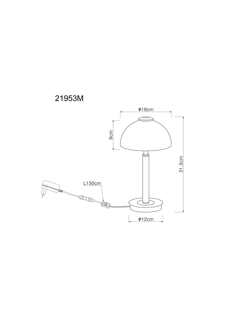 Aleidis lampada da tavolo metallo nero satinato  1x e27