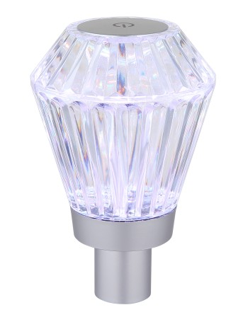 Polimi lampada da tavolo plastica color argento satinato  rgbw led