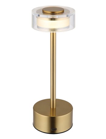 Shira lampada da tavolo metallo color ottone satinato  led