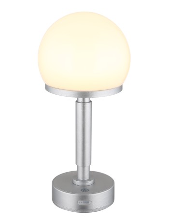 Haku lampada da tavolo plastica color argento satinato  led