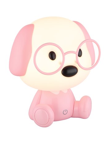 Puppy lampada da tavolo plastica rosa satinato  led