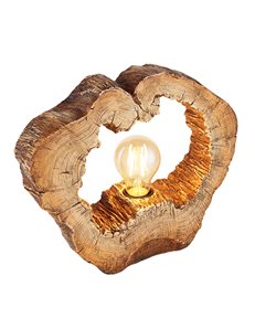 Vinzenz lampada da tavolo plastica effetto legno  1x e27