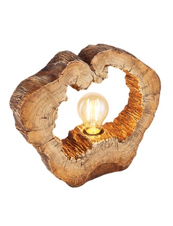 Vinzenz lampada da tavolo plastica effetto legno  1x e27