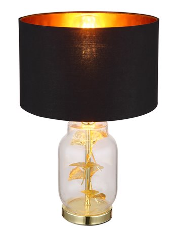 Ginko lampada da tavolo metallo color ottone  1x e27