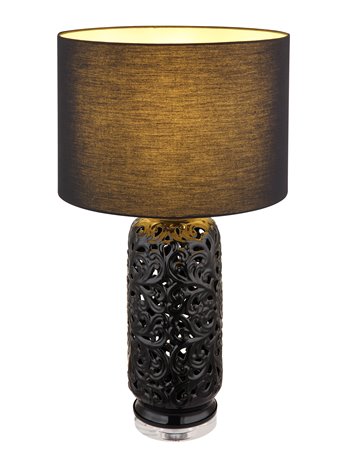 Sebastian lampada da tavolo ceramica nero satinato  1x e27