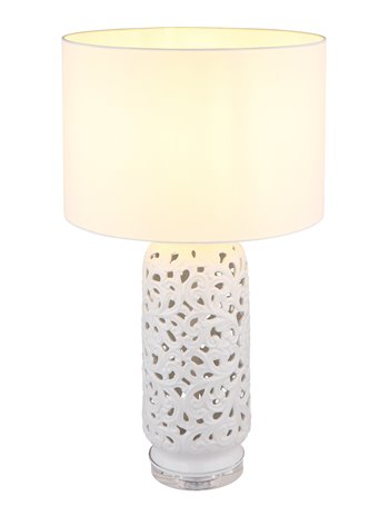 Sebastian lampada da tavolo ceramica bianco satinato  1x e27