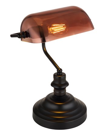 Antique lampada da tavolo metallo nero satinato  1x e27
