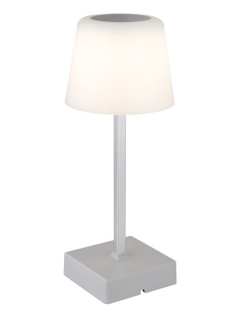 Xayden lampada da tavolo plastica color argento satinato  led