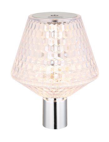 Gixi lampada da tavolo plastica trasparente effetto cristallo  led