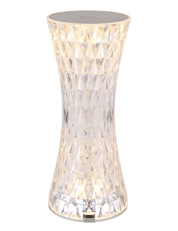 Gixi lampada da tavolo plastica trasparente effetto cristallo  rgbw led