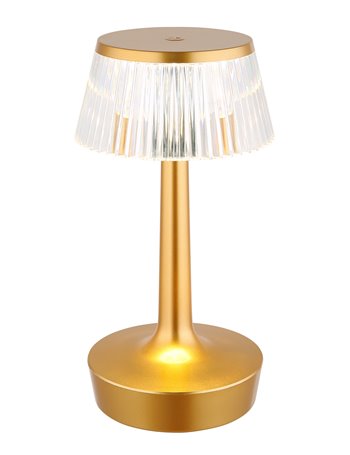 Lucio lampada da tavolo plastica color ottone satinato  led