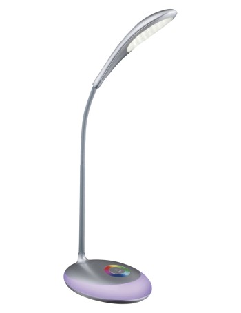 Minea lampada da tavolo plastica argento metallizzato  led