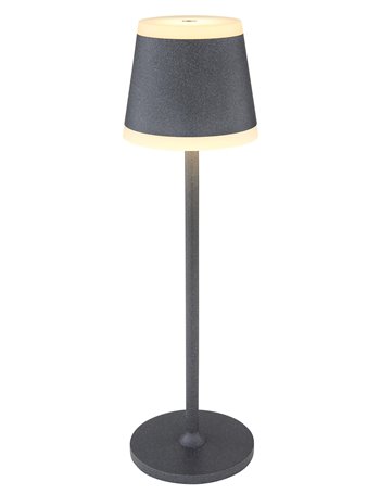 Ridley lampada da tavolo metallo grigio satinato  led