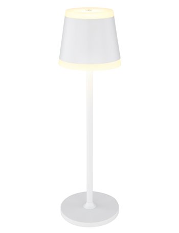 Ridley lampada da tavolo metallo bianco satinato  led
