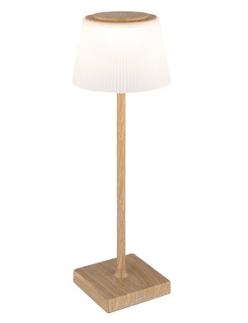 Gregoir lampada da tavolo metallo effetto legno scuro  led