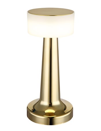 Angelika lampada da tavolo plastica color ottone satinato  led