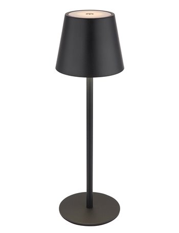 Vannie i lampada da tavolo metallo nero satinato  led