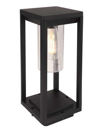 Candela lampada da esterno alluminio pressofuso nero satinato  1x e27 led