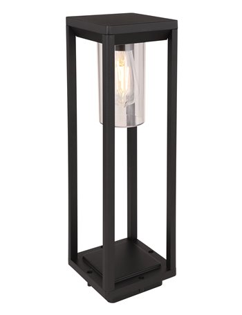 Candela lampada da esterno alluminio pressofuso nero satinato  1x e27 led