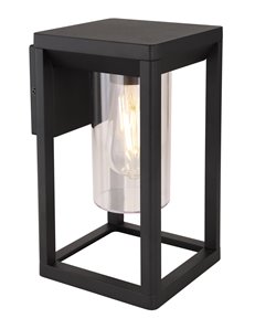 Candela lampada da esterno alluminio pressofuso nero satinato  1x e27 led