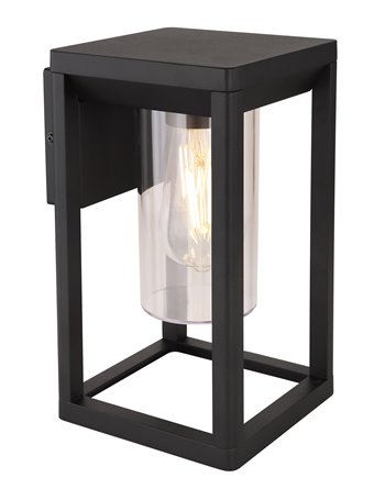 Candela lampada da esterno alluminio pressofuso nero satinato  1x e27 led