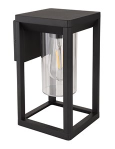 Candela lampada da esterno alluminio pressofuso nero satinato  1x e27 led 2